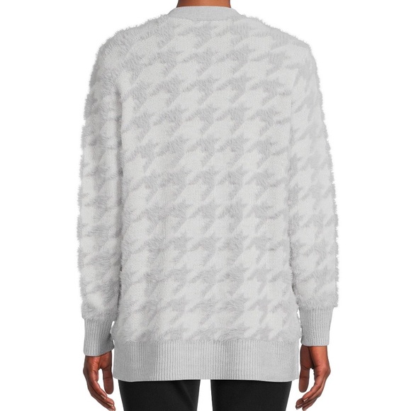 TIME and TRU Womens Cardigan Size Large 12-14 Eyelash Knit Silver Grey New - Picture 3 of 10